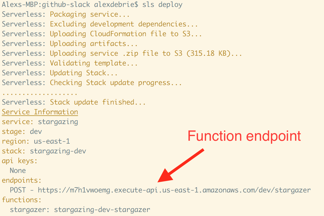 Serverless deploy