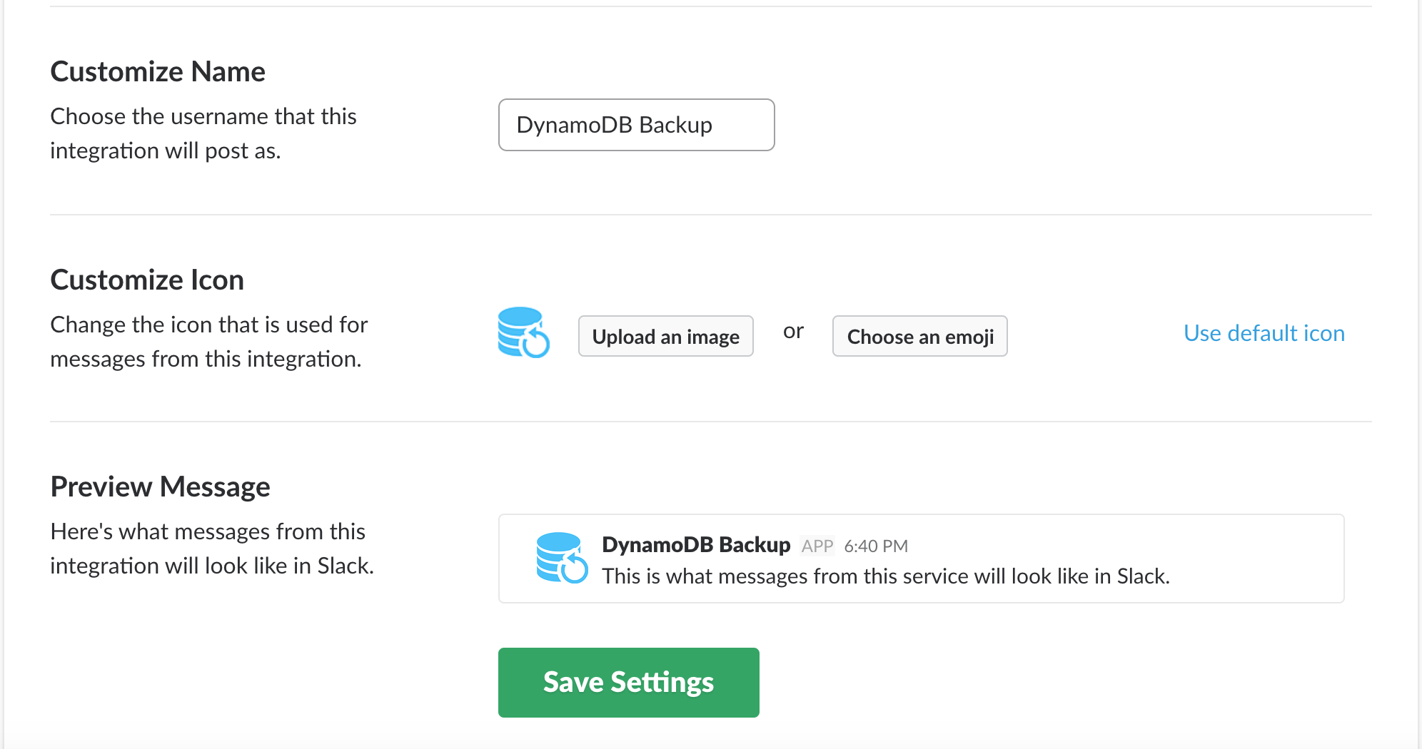 Webhook display