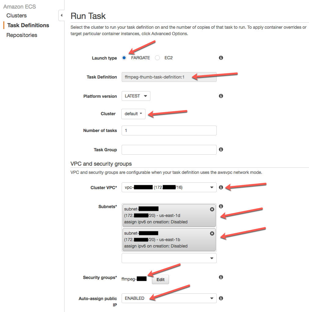 Task Run Settings