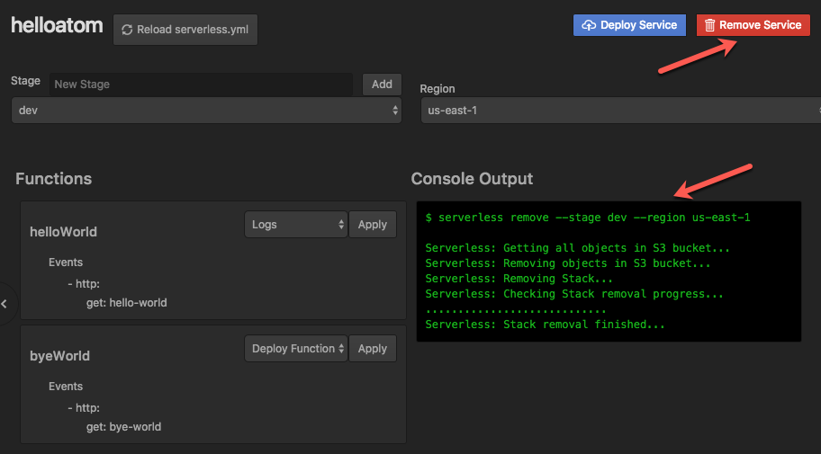 Removing a service
