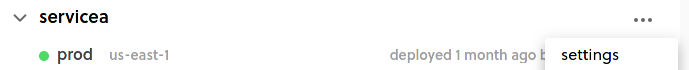 Select service settings option