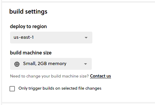 Build settings